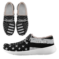 Personalized Patriotic Canvas Slip-On Sneakers, Custom USA Flag Design Loafer Shoes, Buy One Get One Gift,FN042-24020304-6w
