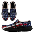 Personalized USA Flag Sneakers, Custom Stars and Stripes Loafer Shoes, Fur Lining Shoe, Pride in Comfort,FN042-24020304-7b