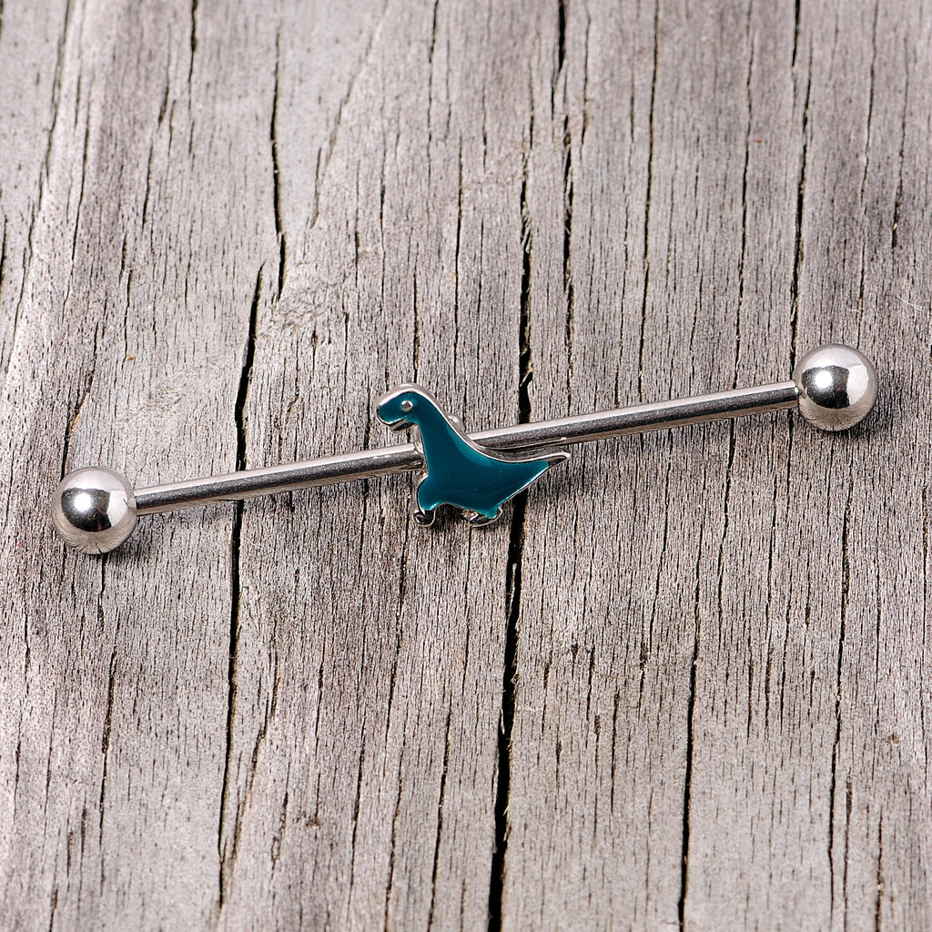 14G Darling Green Dinosaur Industrial Barbell 38mm