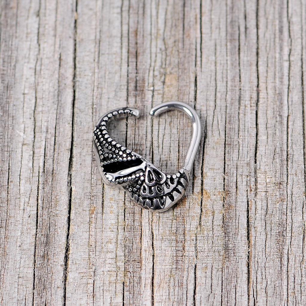 16G 3/8 Skull Halloween Right Heart Closure Ring