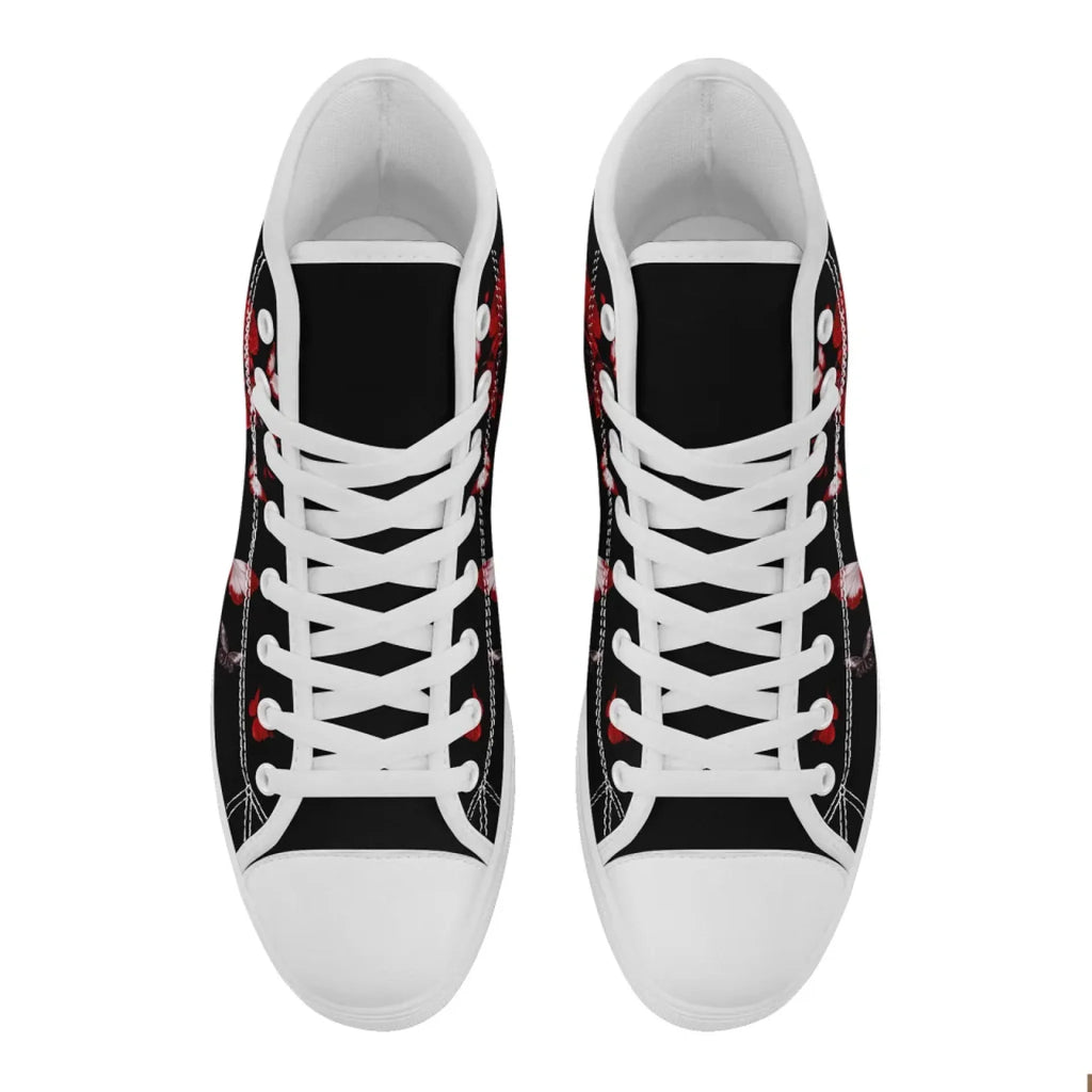 Personalized Gothic Fashion Sneakers, Custom Skull High Top Shoes, Stylish Unisex Shoes