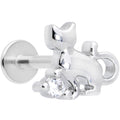 16G 5/16 Clear CZ Gem Elegant Cat Labret Monroe Tragus
