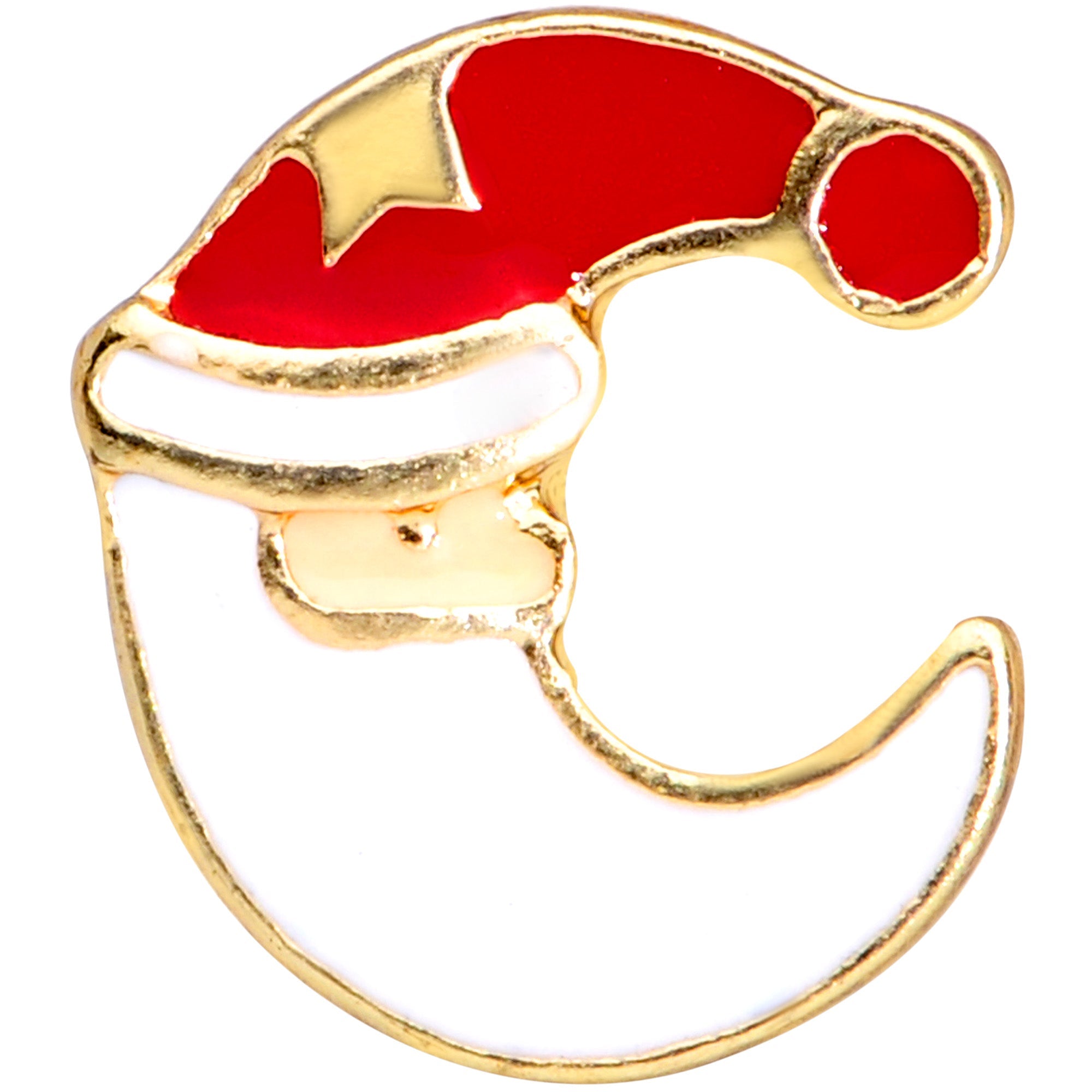 16G 1/4 Gold Tone Santa Claus Christmas Cartilage Tragus Earring