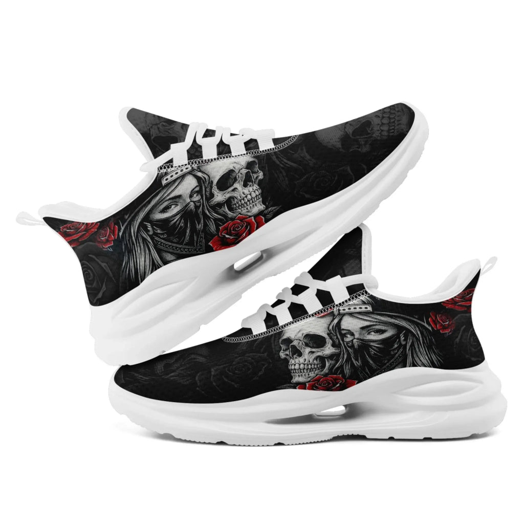 Personalized Skull Fashion Sneakers, Dark Soul Walking Shoes,Comfortable Gothic Street Style