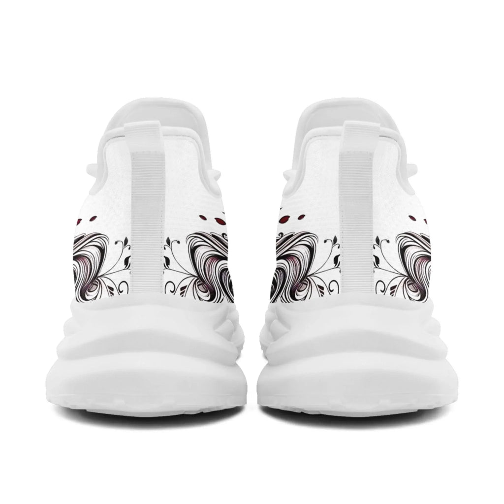 Personalized Flag with Skull Print Sneakers, Custom Breathable and Comfortable Lace Up Shoes