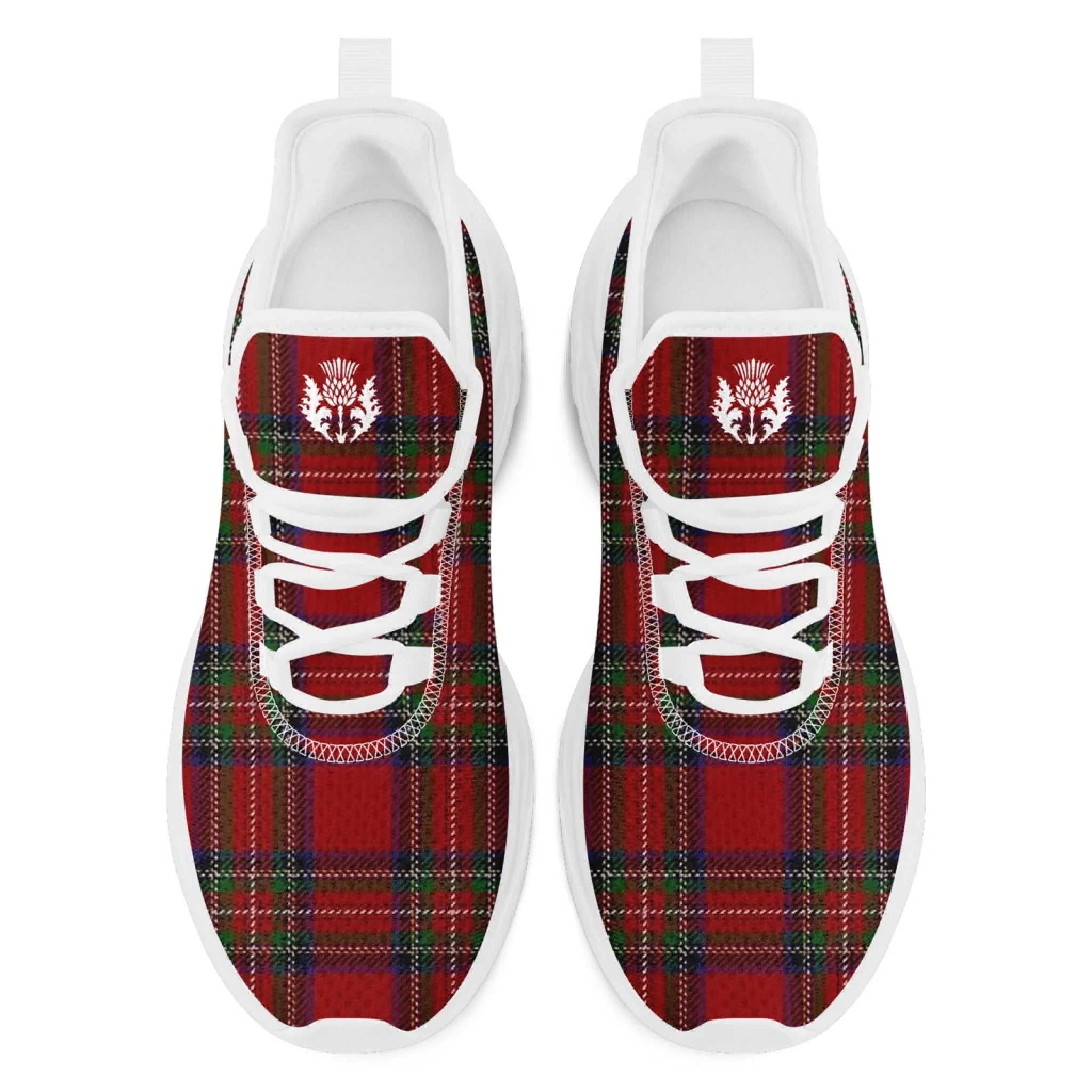 Personalized Scottish Design Sneakers, Custom Vintage Plaid Breathable Shoes, Unisex Scottish-Inspired Footwear