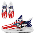 Personalized America Flag Sneakers, Custom Breathable Gym Shoes, Patriotic and Pride Walking Shoes