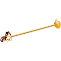 14G Gold Tone Squirrel Acorn Industrial Barbell 38mm