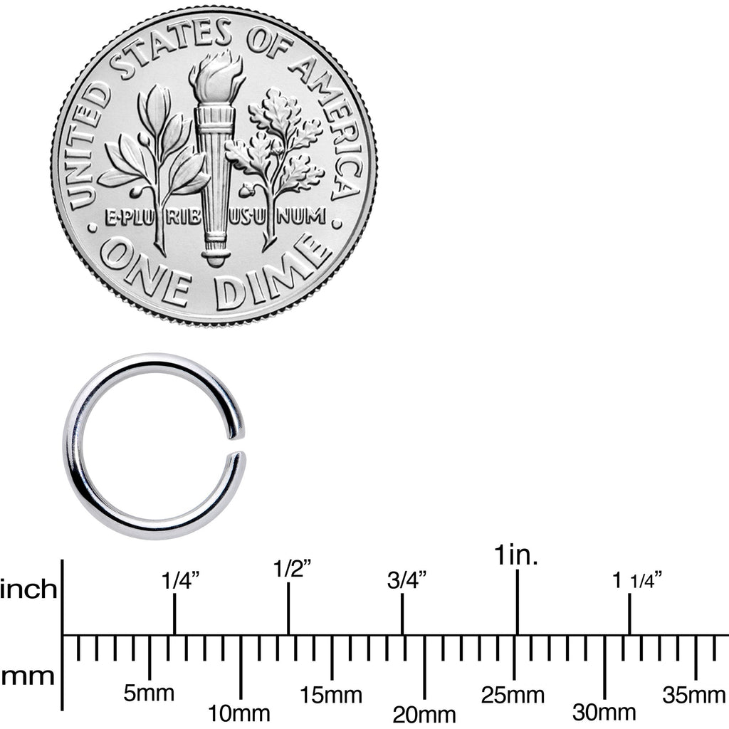 16G 5/16 Steel Rainbow Anodized Seamless Cartilage Ring Set of 12