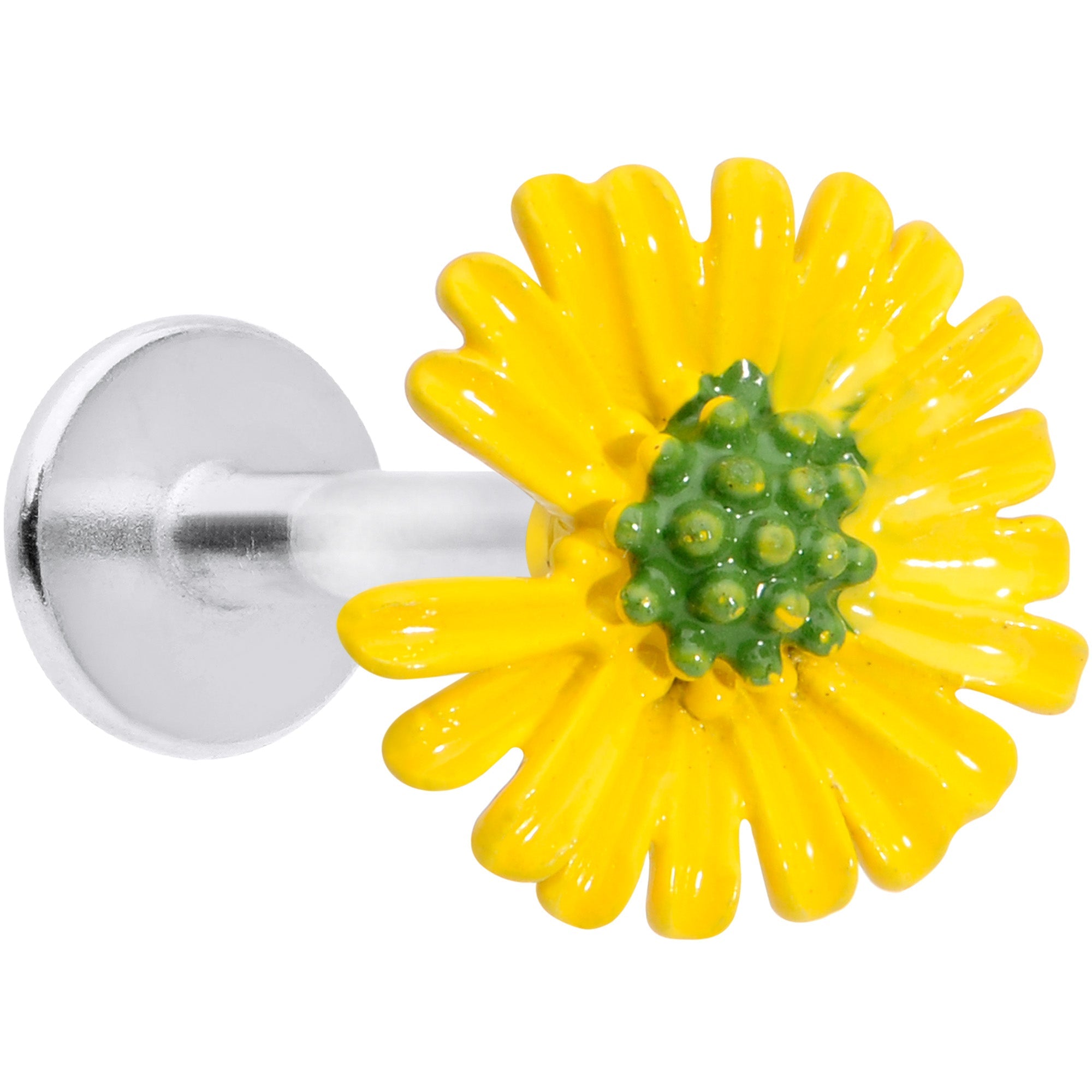 16G 5/16 Yellow Daisy Flower Labret Monroe Tragus
