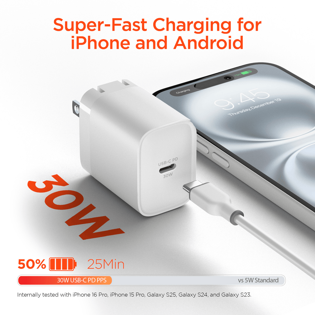 HyperGear 30W USB-C PD Fast Wall Charger with PPS