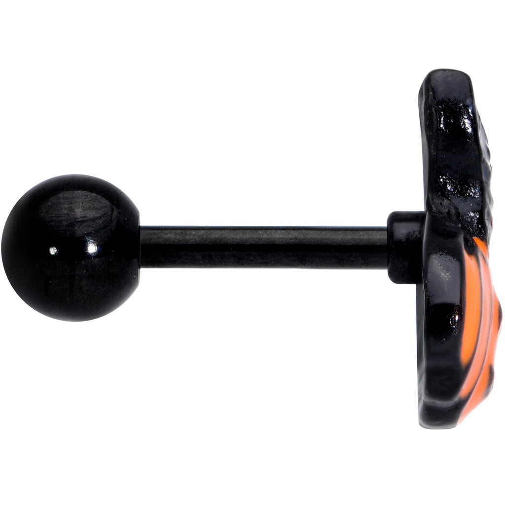 16G 1/4 Black Cat Surprise Pumpkin Halloween Cartilage Tragus