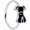 18G 3/8 Black Sitting Dog Nose Hoop