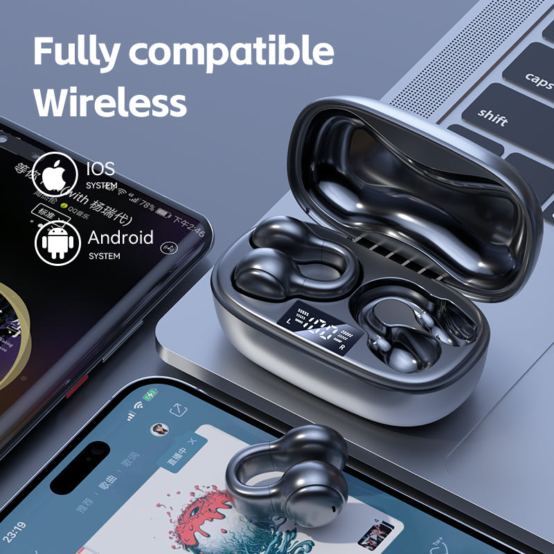 M38 wireless ear clip Bluetooth earphones with long battery life and noise reduction, bone conduction sports earphones