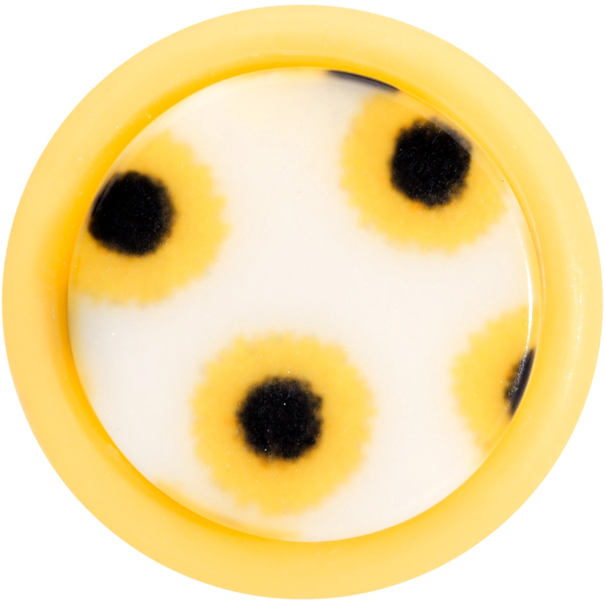 Yellow White Scores of Sunflowers Cheater Plug Set