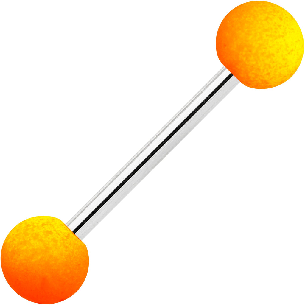 Red Pink Orange Black Ombre Soft Finish Barbell Tongue Ring Set of 4