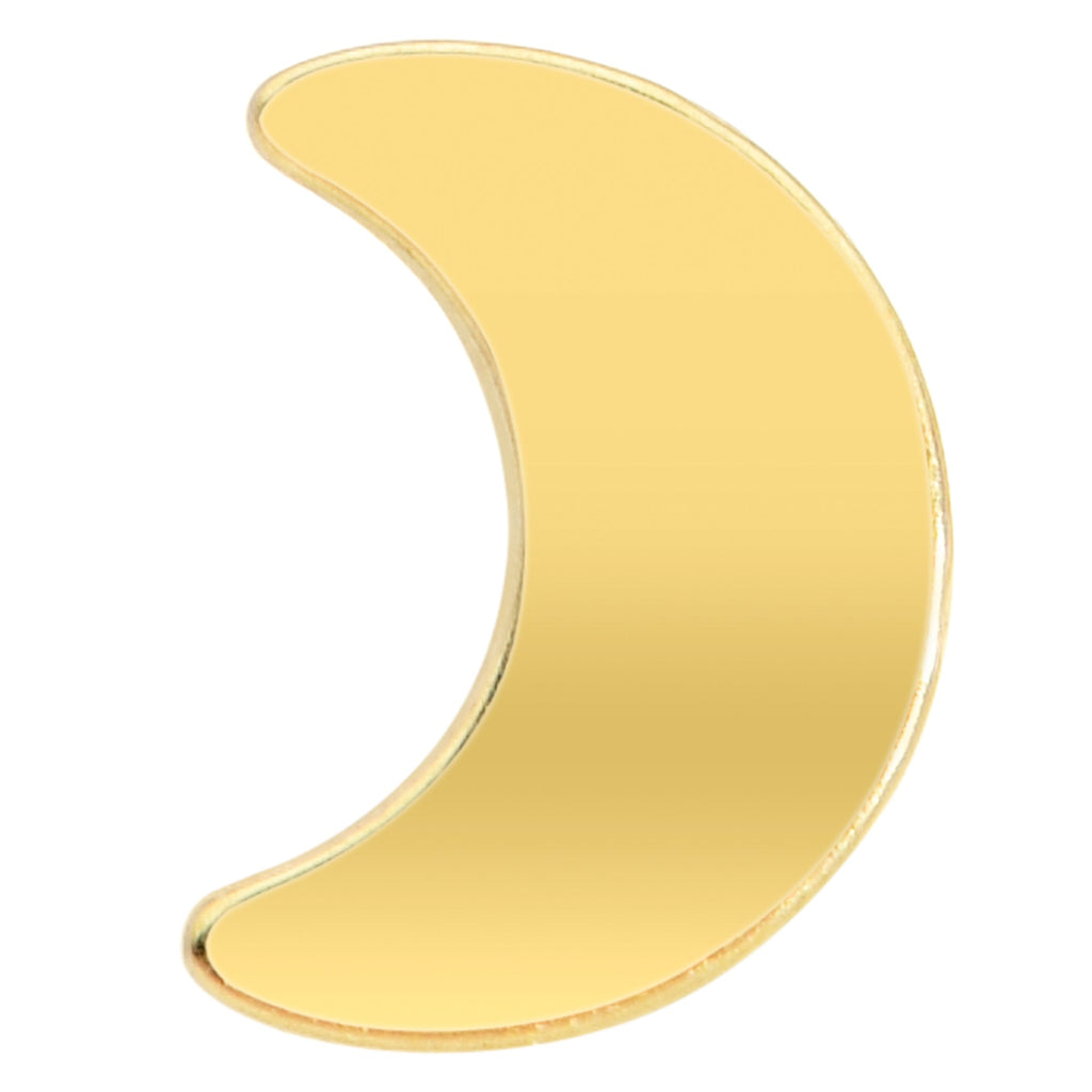 Implant Grade 23 Titanium Gold Tone Moon Threadless Push In Top