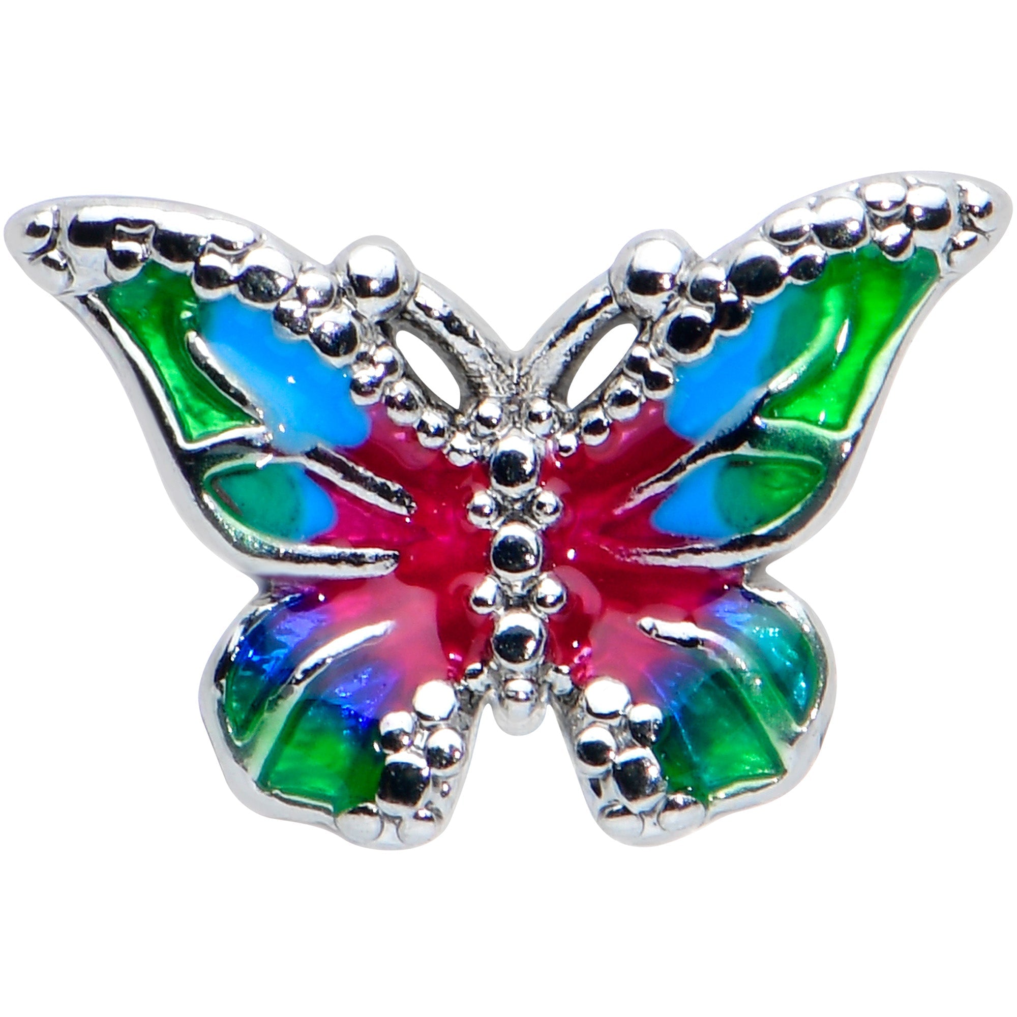 16G 5/16 Bright Beauty Textured Butterfly Labret Monroe Tragus