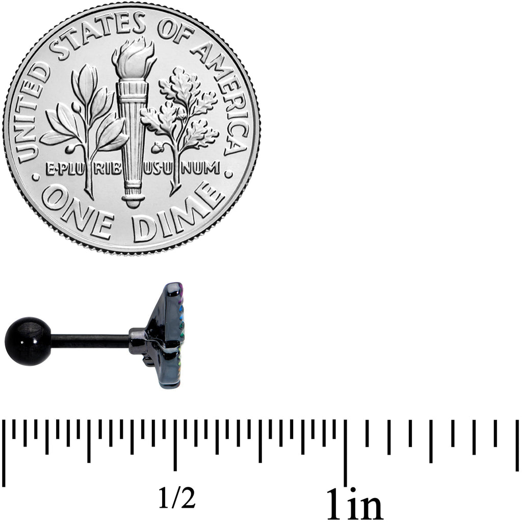 16G 1/4 Black Rainbow Pride Butterfly Cartilage Tragus Earring