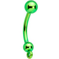 Green Electroplated Titanium Add On Charm Dangle Belly Ring