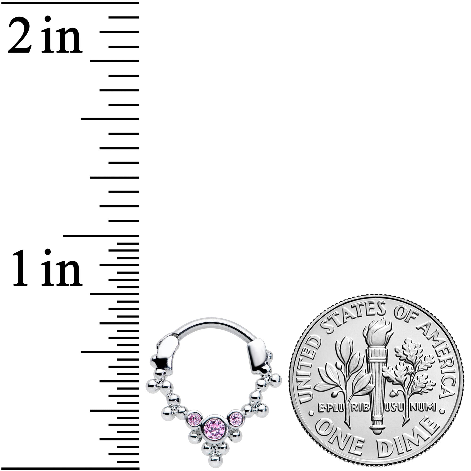 16G 5/16 Pink CZ Gem Princess Cartilage Clicker