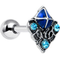 16G 1/4 Blue Gem Rococo Blue Cartilage Tragus Earring