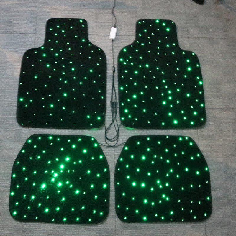 Car Fiber Optic Floor Mats Full Set of 4 Pieces with Starlight Effect