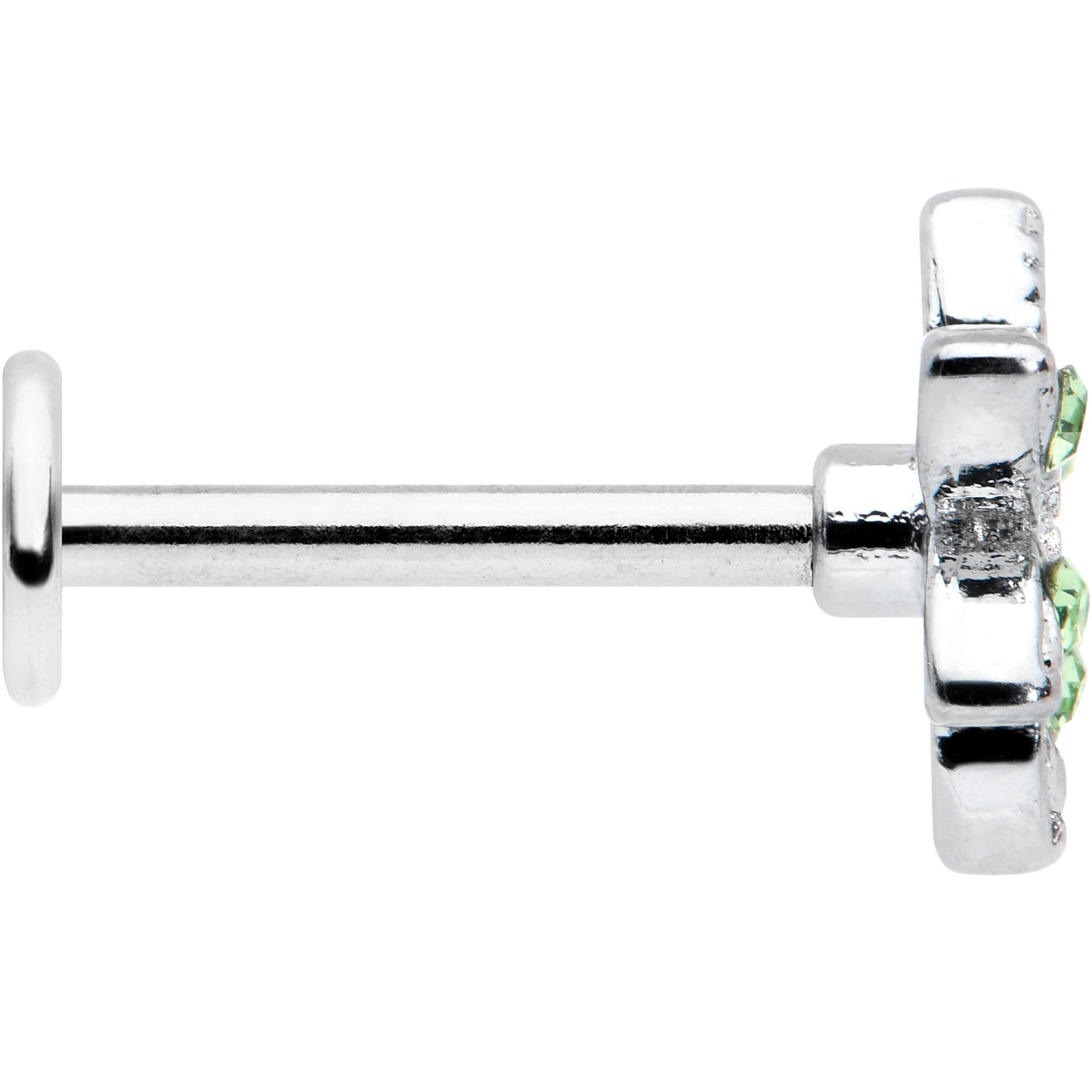 16G 5/16 Green Gem Textured Pot Leaf Labret Monroe Tragus