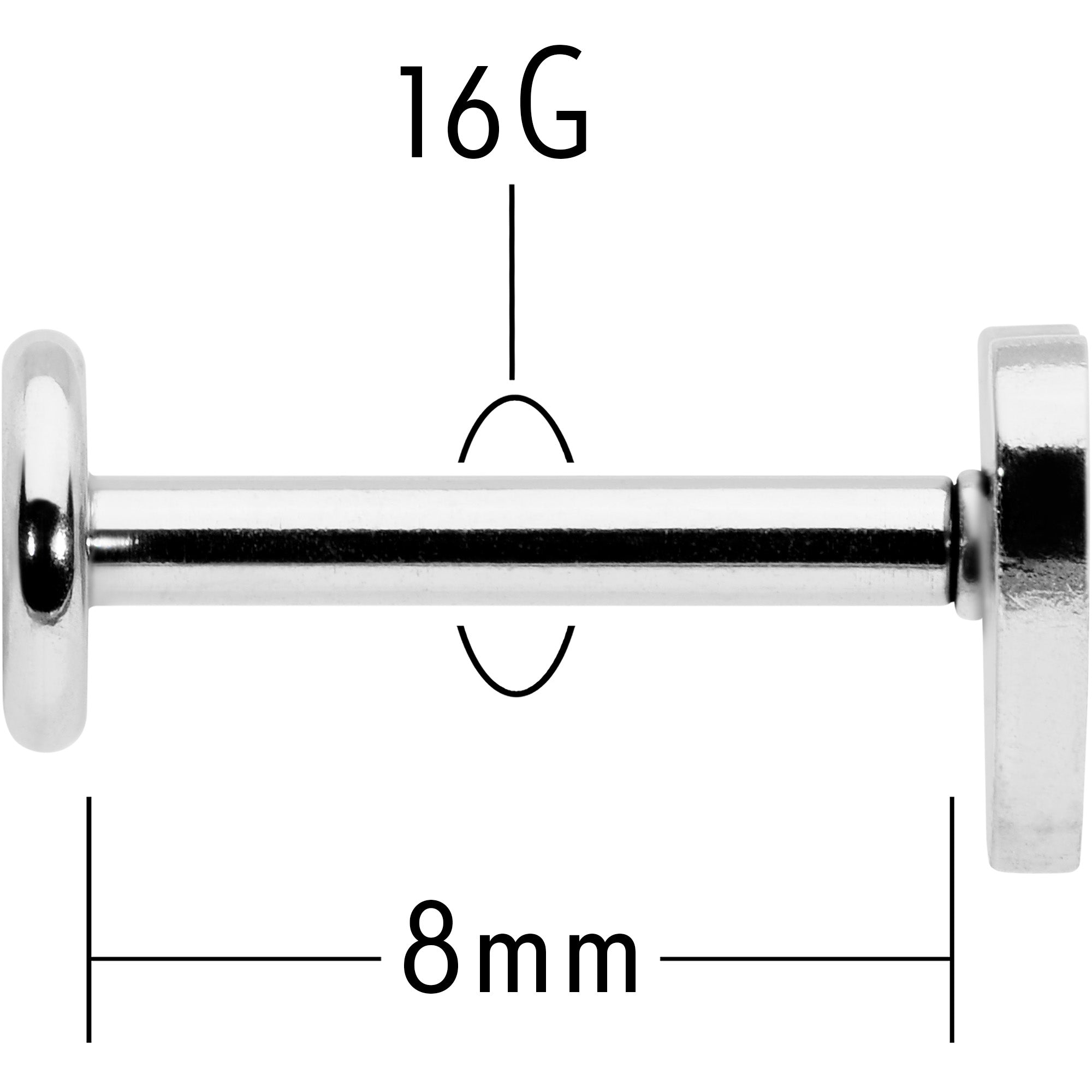 16G 5/16 Simple Heart Internally Threaded Labret Monroe Tragus