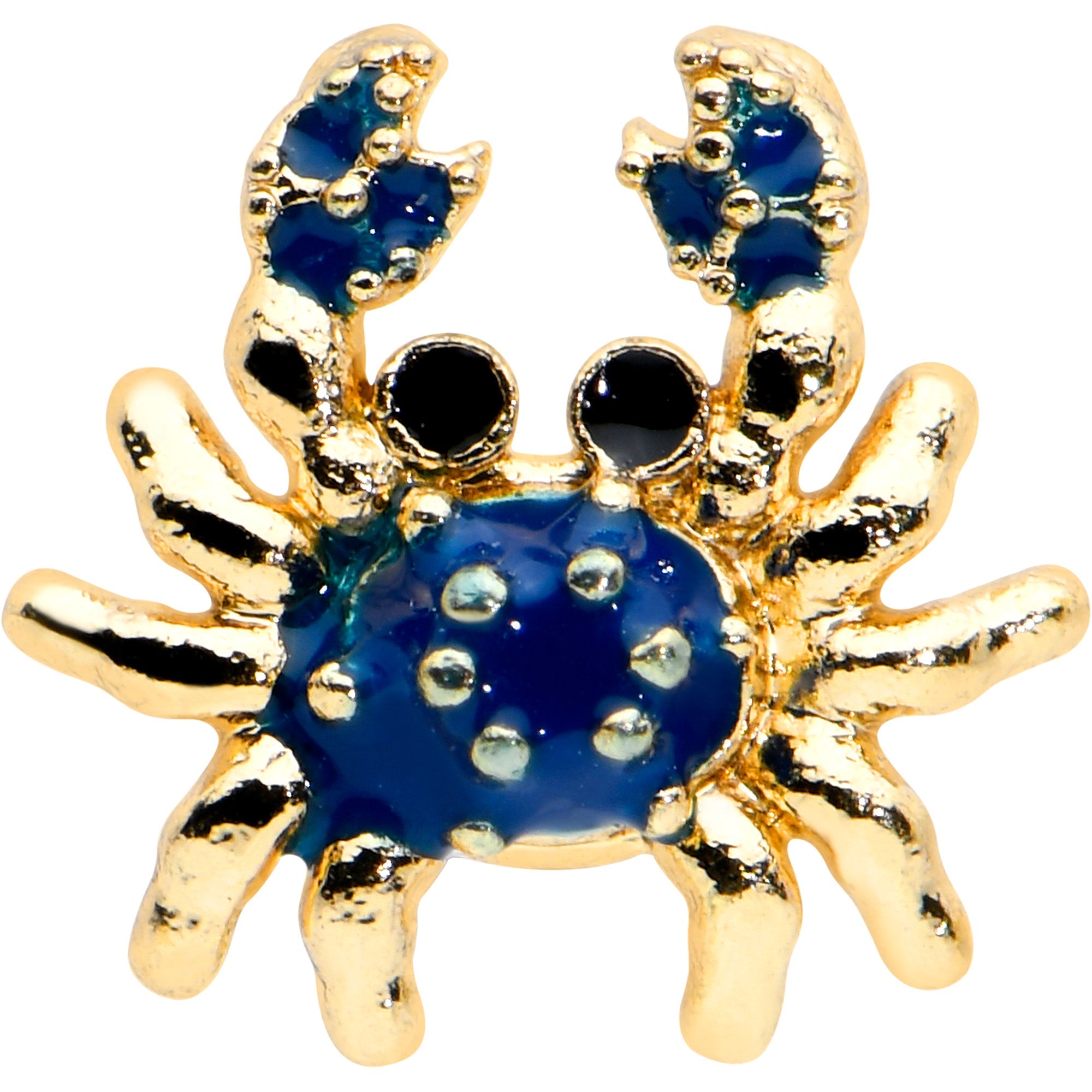 16G 5/16 Gold Tone Blue Crab Nautical Labret Monroe Tragus