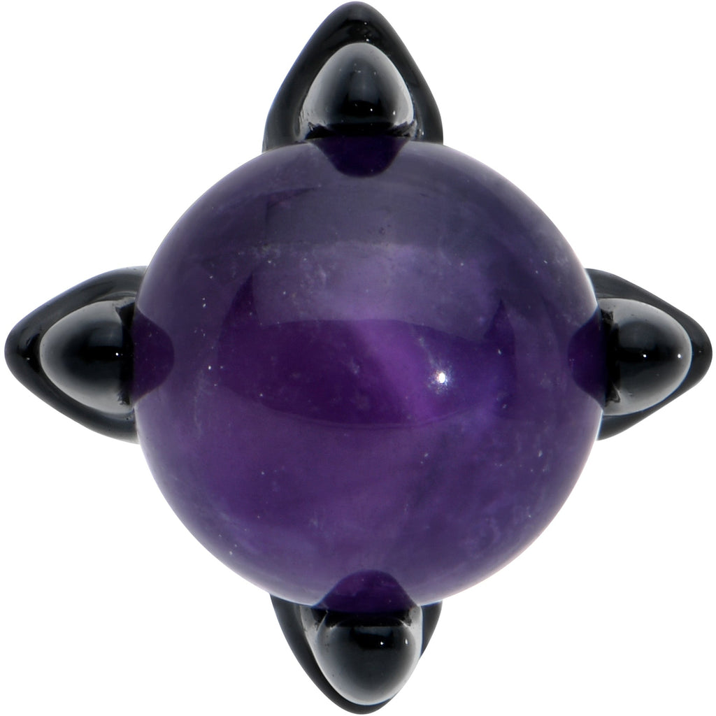 16G 1/4 Purple Amethyst Black Claw Hand Cartilage Tragus Earring