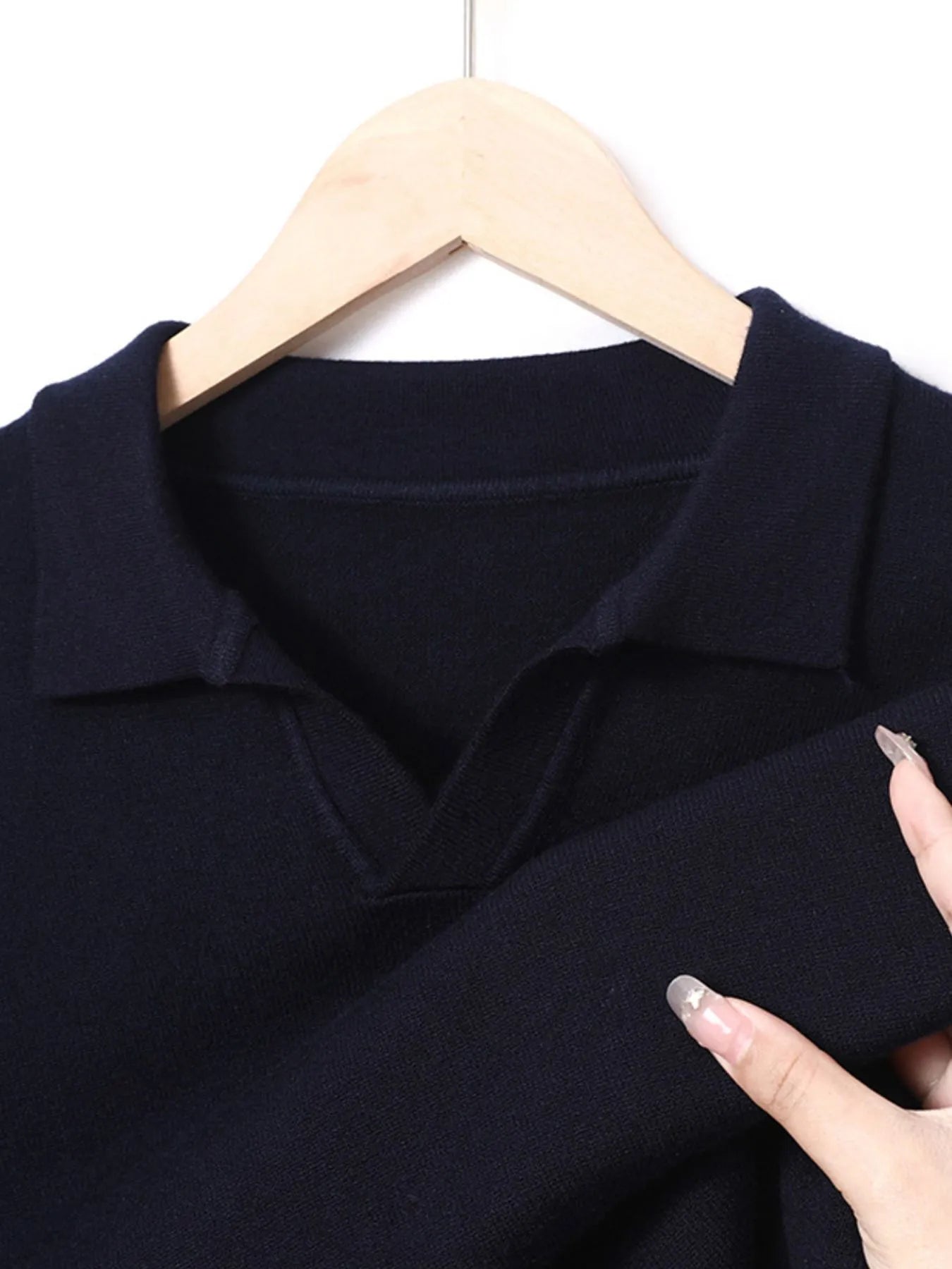 Men's Full Size Collared Neck Long Sleeve Polo Plus Size