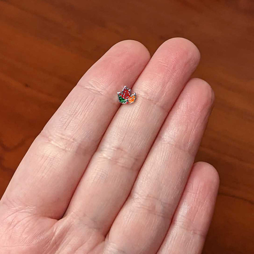 16G 5/16 Autumn Tricolor Maple Leaf Cartilage Tragus Earring