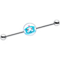 14G Loving Blue Whales Industrial Barbell 38mm