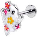 16G 5/16 Floral Ghost Halloween Labret Monroe Tragus