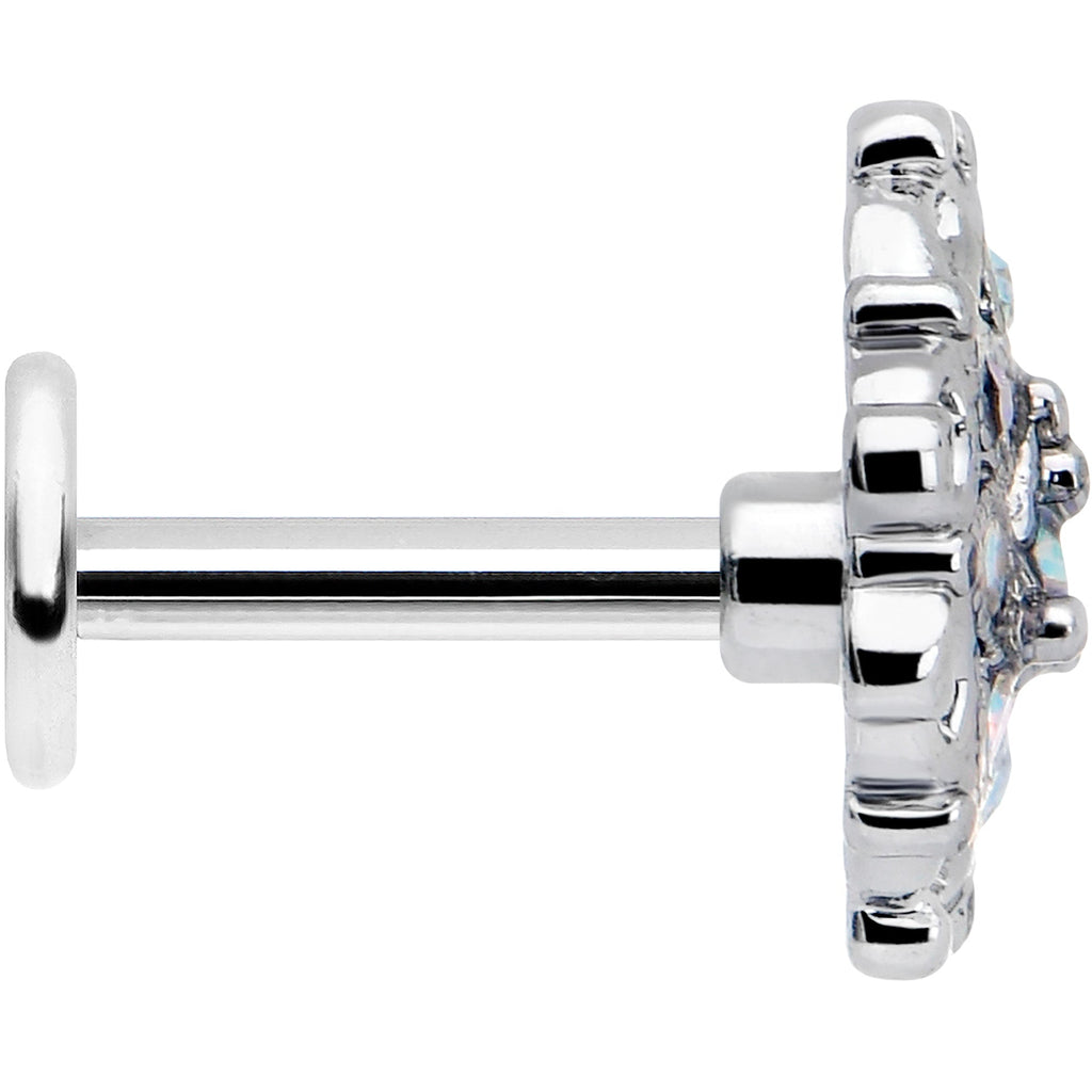 16G 1/4 Aurora Gem Retro Sunburst Cartilage Labret