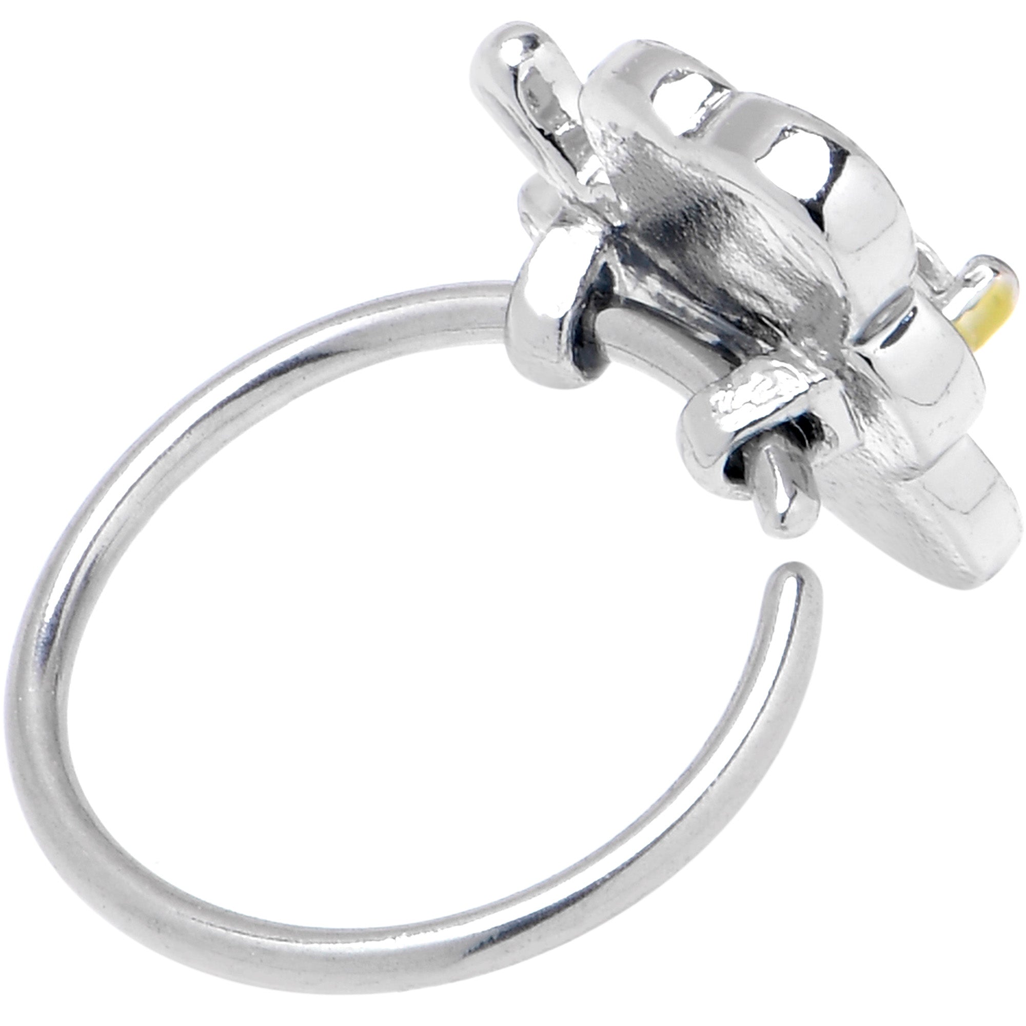 20G 5/16 Clear CZ Gem Butterfly Love Bug Nose Hoop