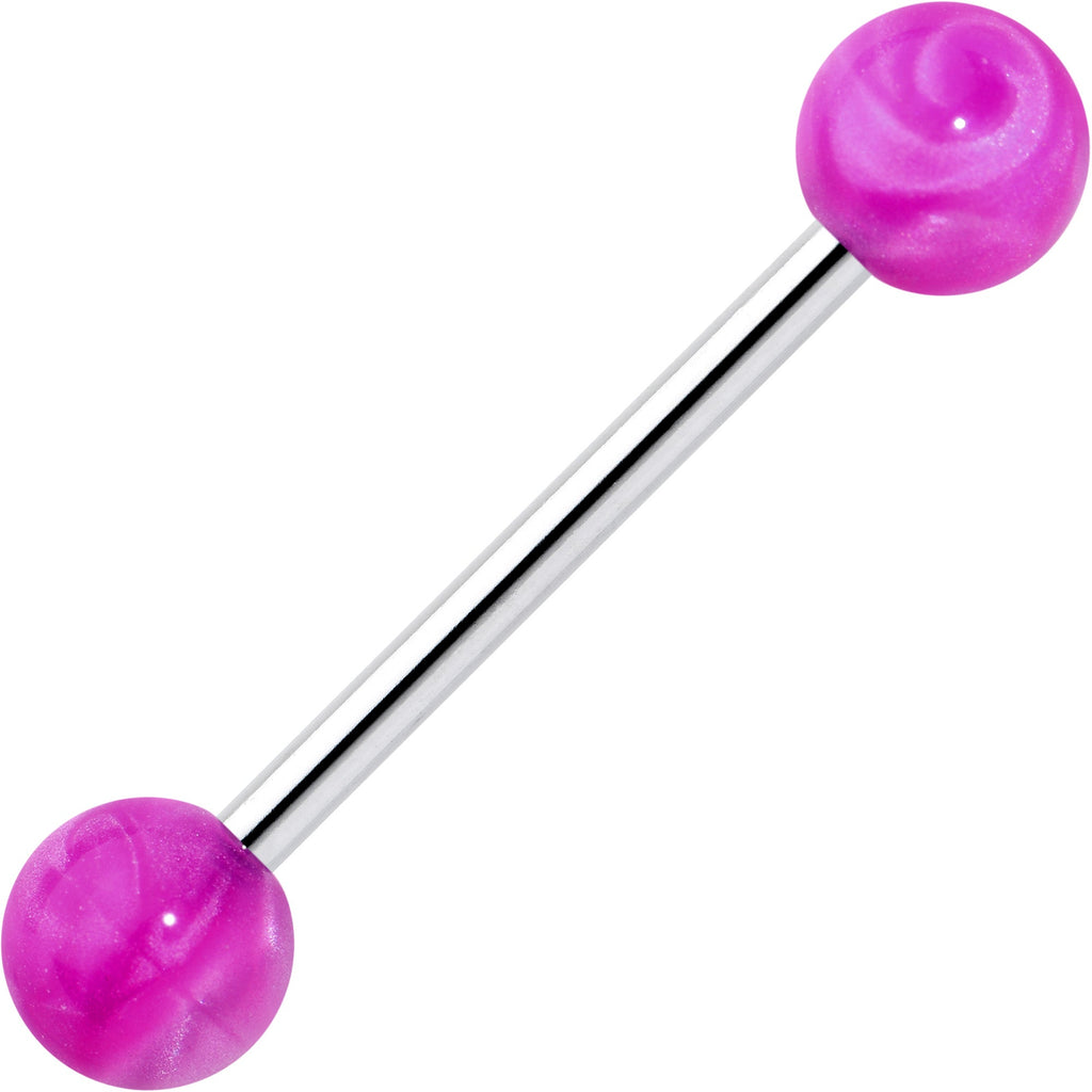 Color Acrylic Ball Tongue Ring Surgical Steel Barbell
