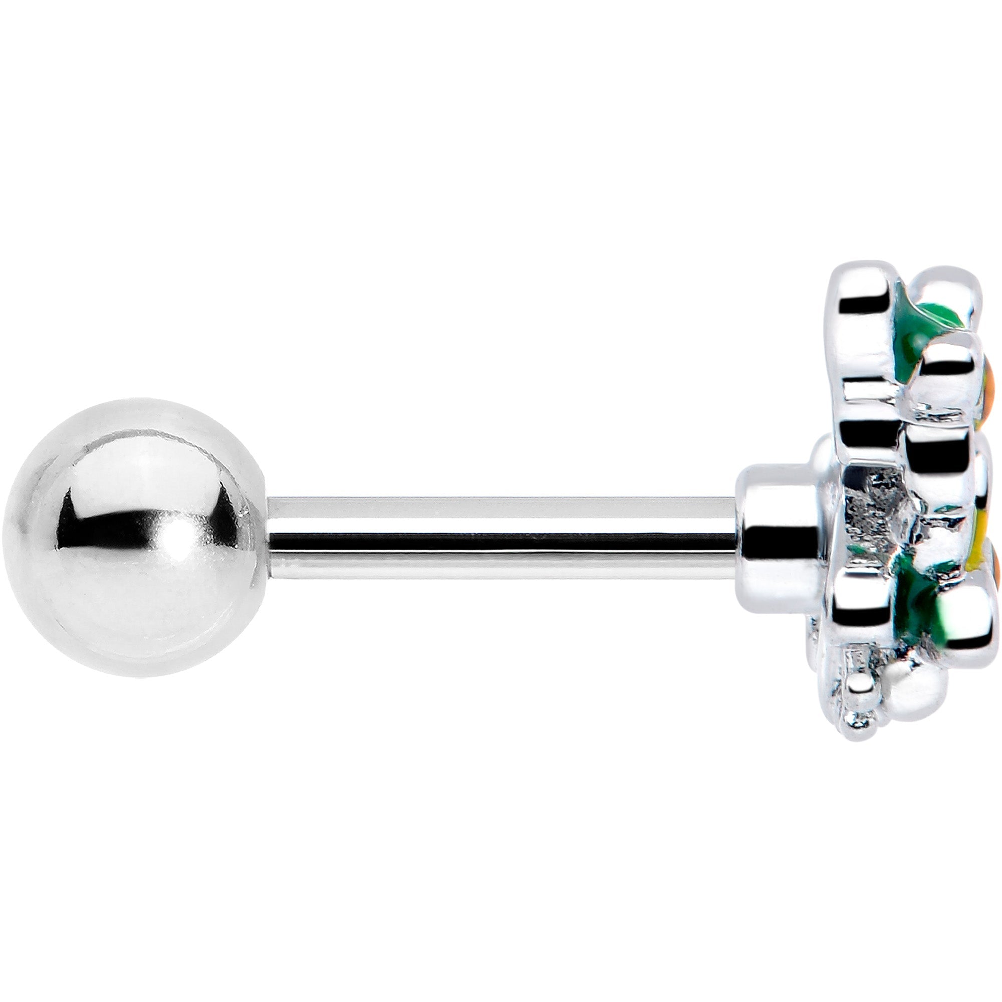 16G 1/4 Yellow CZ Gem Blooming Butterfly Cartilage Tragus Earring