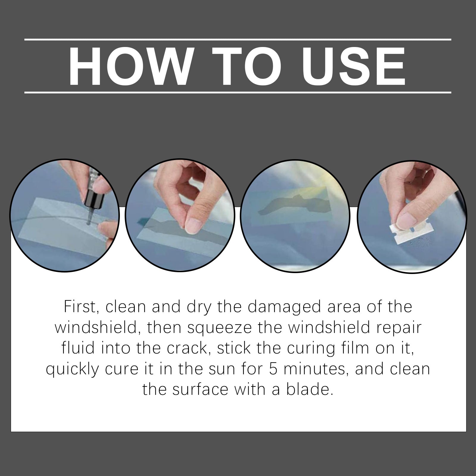Rayhong Windshield Repair Kit, Quick Repair Of Cracks Clear Vision Refurbishment Repair Fluid Kit