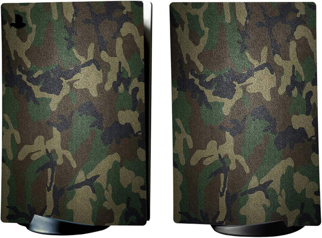 Army Green Camouflage Full Set Skin Decal for Ps5 Console Digital Edition, Sticker Vinyl Decal Cover for Ps5 Controller & Charging Station & Headset & Media Remote