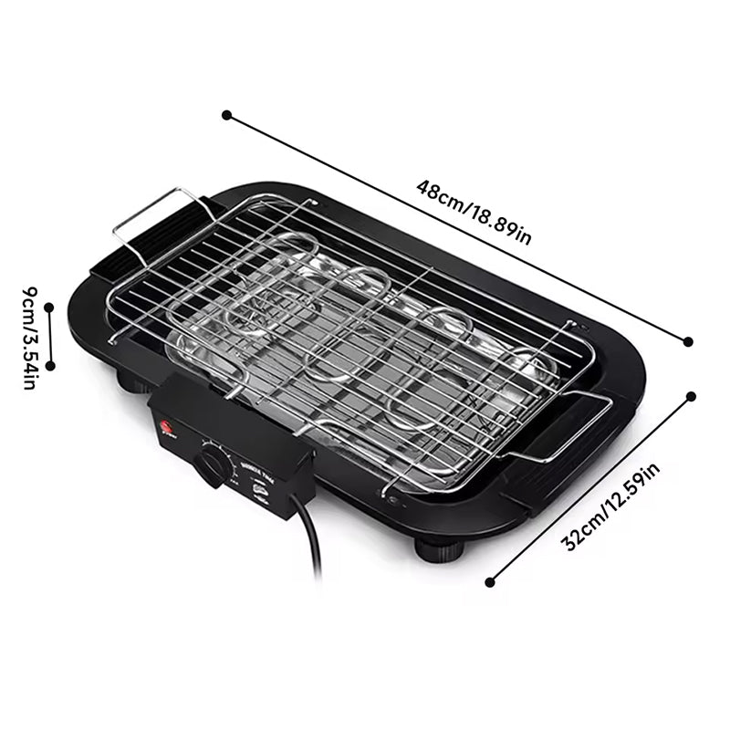 Portable Stainless Steel Electric Grill | 6 Heat Levels | Ideal for Indoor Cooking, Outdoor Camping & Home Parties