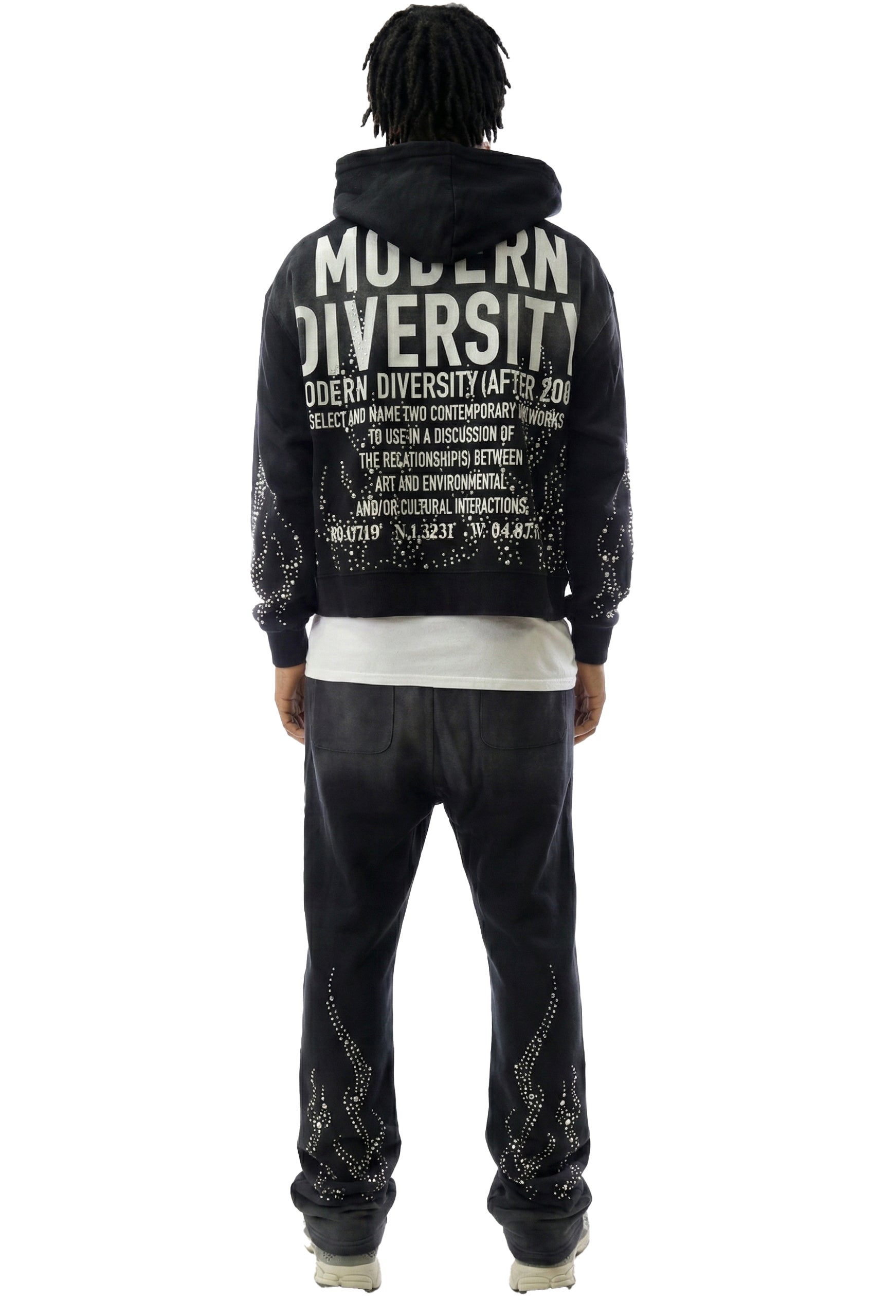 PANTHEON French Terry Long Sleeve Crop Top Full Zip Hoodie