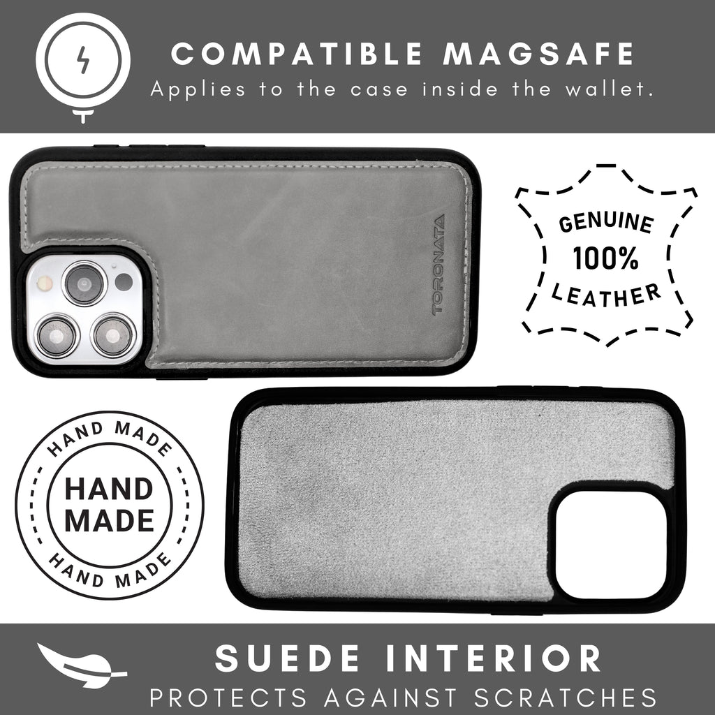 Vegas Premium Leather iPhone 15 Pro Max Wallet Case with MagSafe | Detachable RFID Blocking Luxury Wallet