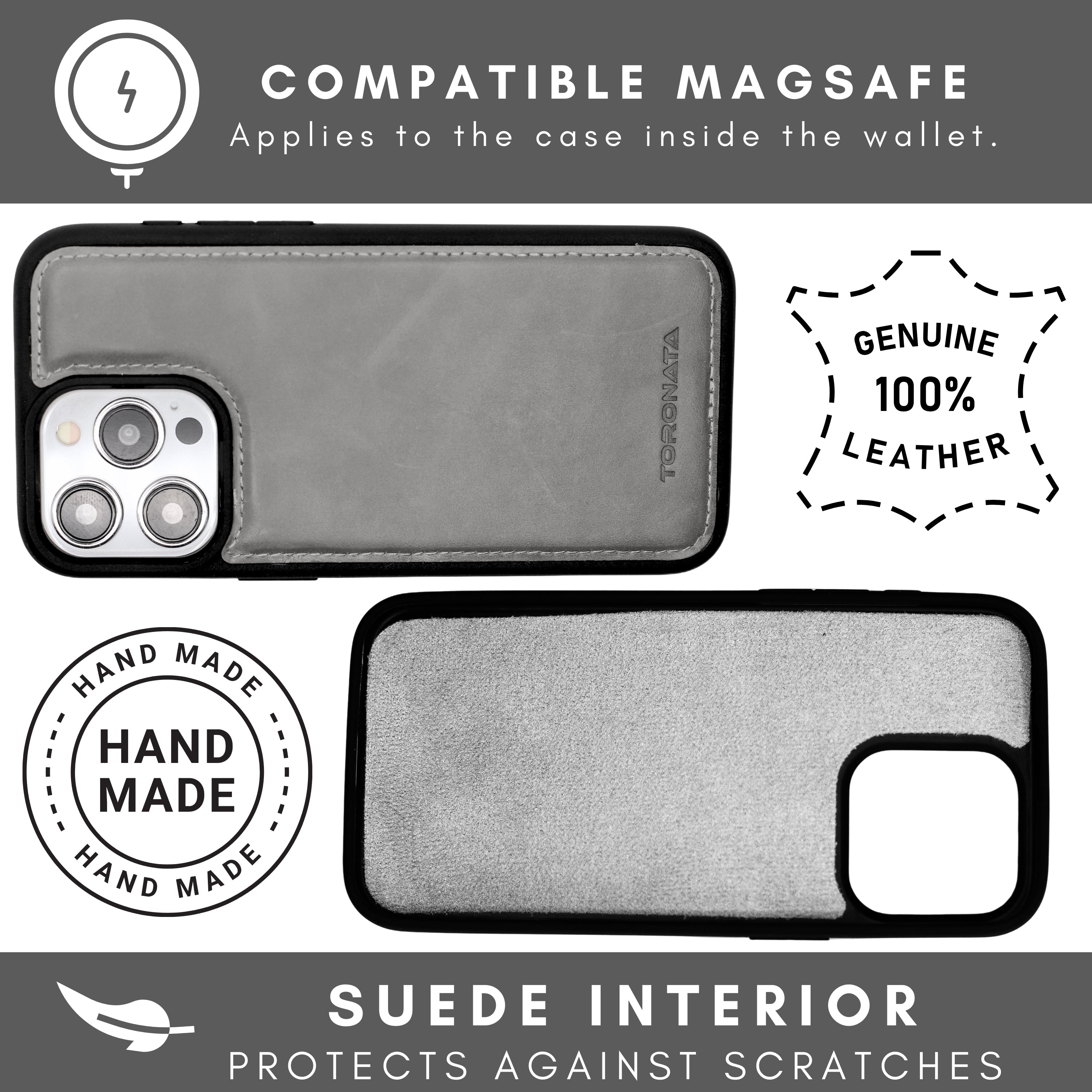 Vegas Premium Leather iPhone 15 Pro Max Wallet Case with MagSafe | Detachable RFID Blocking Luxury Wallet