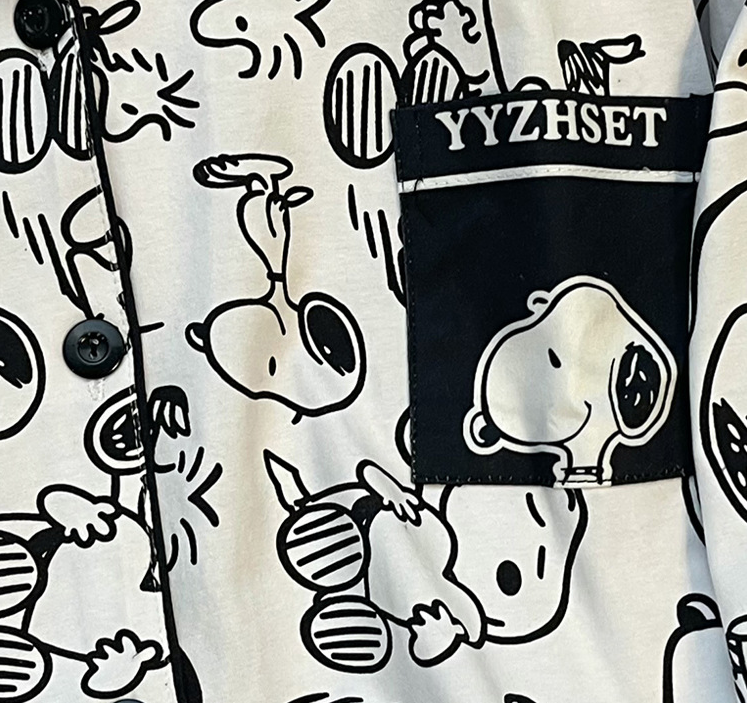 Long Sleeve Sleepwear Set for Women, Sweet Cartoon Matching Pajamas