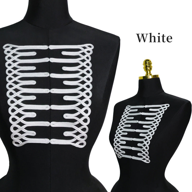 Gold Thread Chinese Knot Button, Trapezoid Frog Closure for Dancewear & Oriental Dress