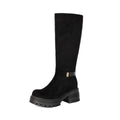 High Heel Over-the-Knee Boots for Women, Faux Suede Punk Style Chunky Heel Autumn/Winter Fashion