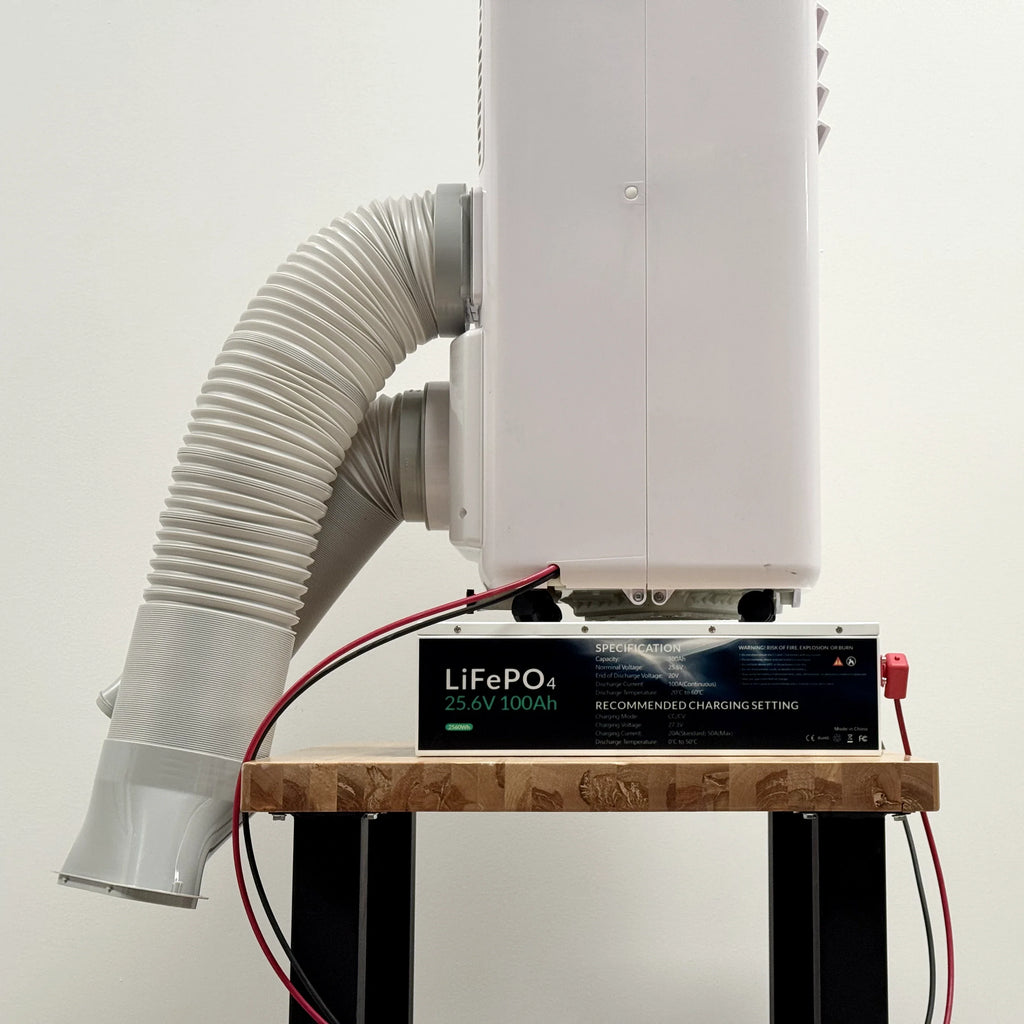 24V Pure DC Portable, Battery/Solar Air Conditioner & Heater (heat pump, 12,000 BTU/h)