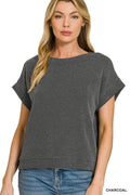 Zenana Raised Rib Cap Sleeve Top